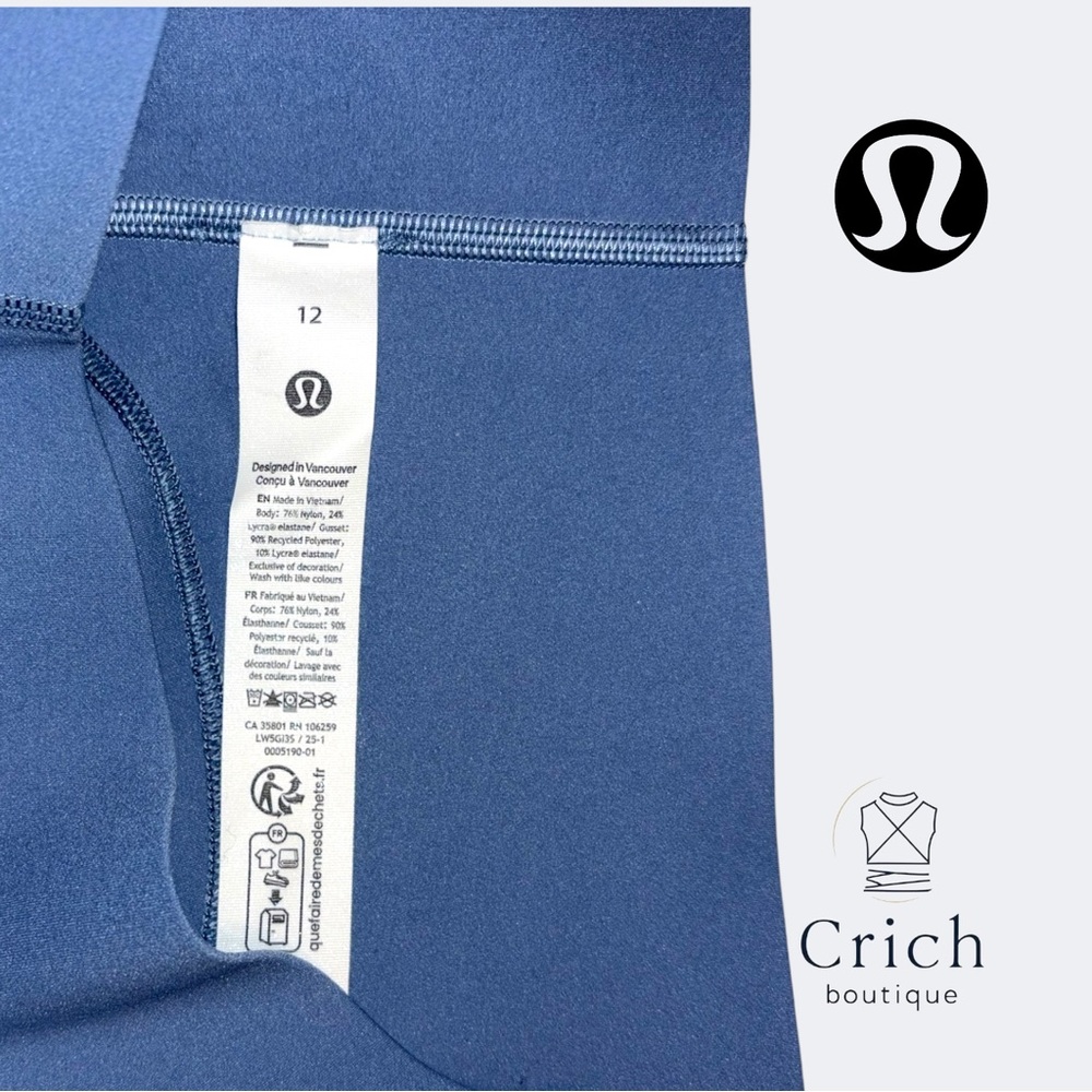 Lululemon Glow Up Blue Twill Tights (Leggings) SIZE 12 NWOT - Picture 2 of 5